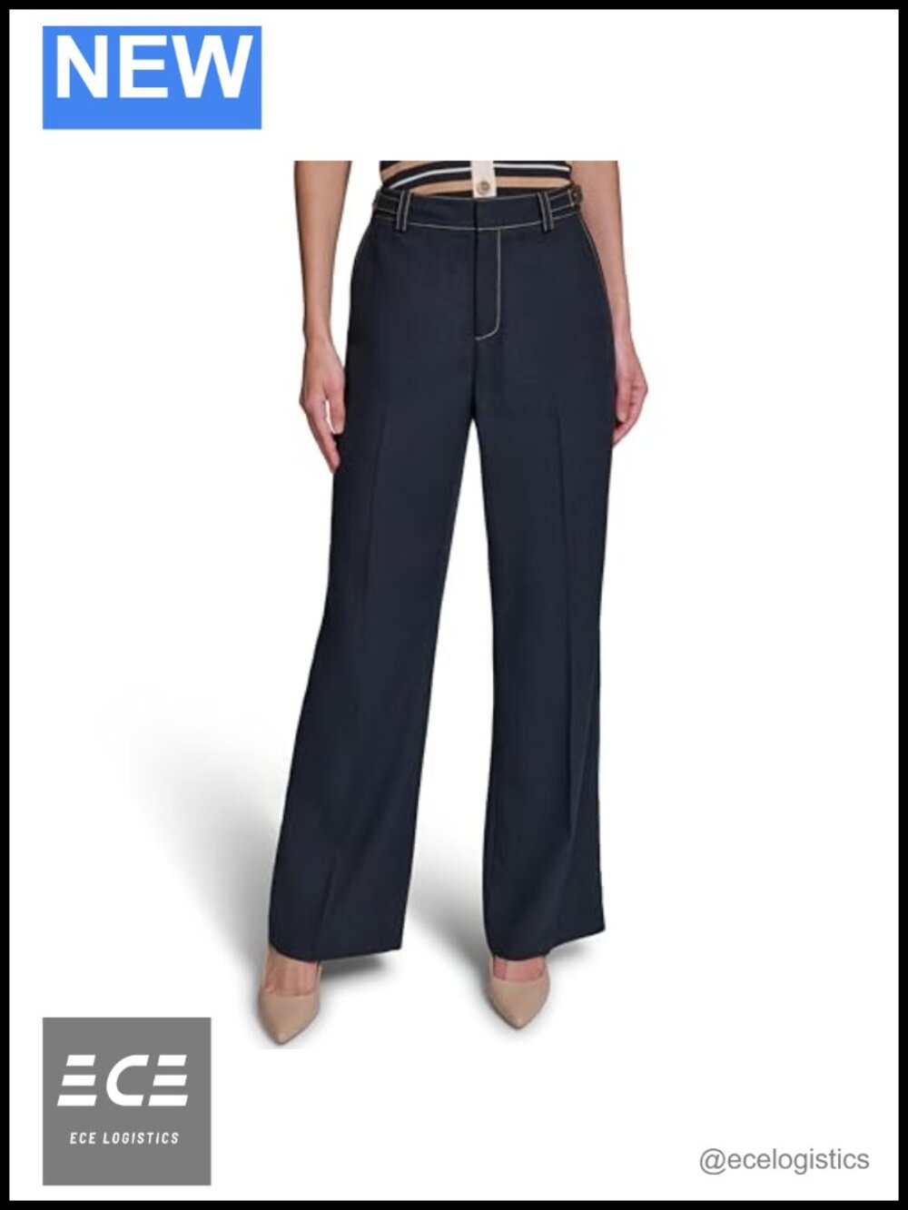 Belted Versatile Pant Mid Rise Straight Relaxed Fit Chino Pants